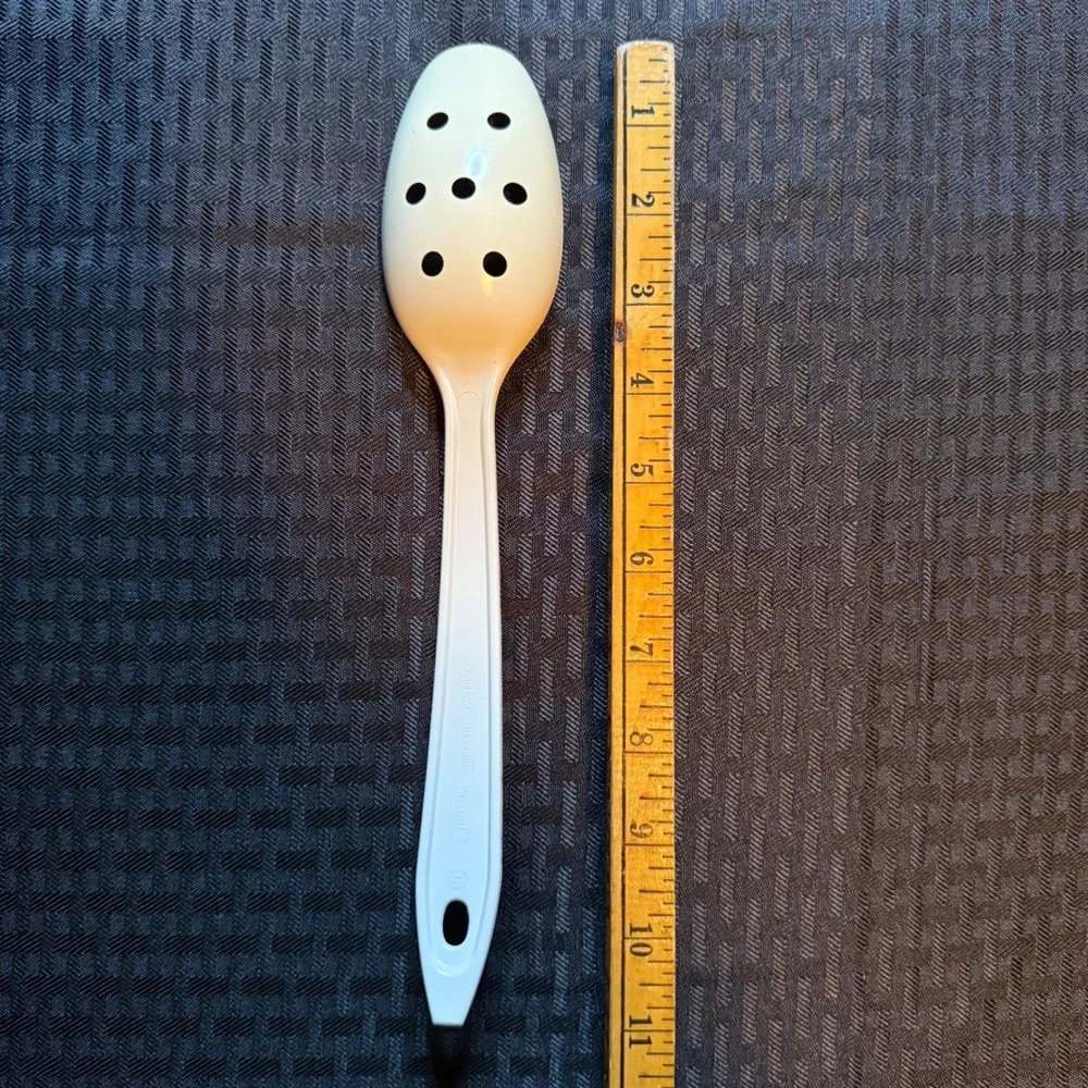 Hutzler Item No 1700‎ White Slotted Spoon Serving Kitchen Utensil Made in USA